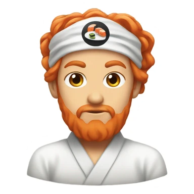 red hair sushi master with bandana sticker