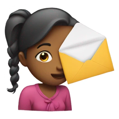 Girl kissing a envelope  sticker