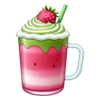 Iced strawberry matcha sticker