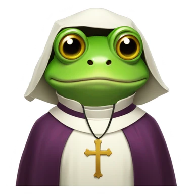 frog wearing headphones dressed as a priest sticker