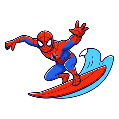 Surfing Spiderman  sticker
