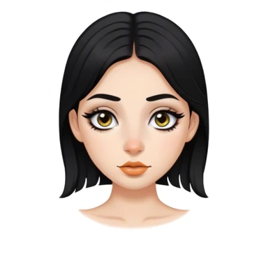 Dark haired girl with nose ring and eyeliner sticker