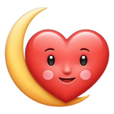 Heart and moon emoji sticker