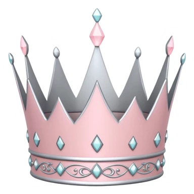light pink and silver simple crown sticker