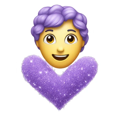 Lavender heart with sparkles  sticker