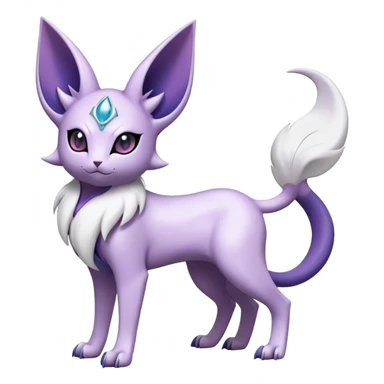 Shiny Exotic Espeon-Absol-Pokémon-Fakémon-hybrid-creature (full body) sticker