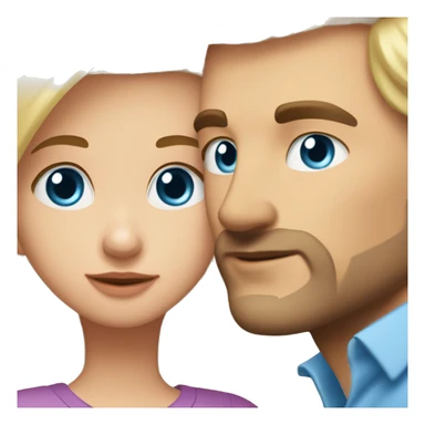 girl with With long blond hair, beautiful, thin and blue eyes kisses with man with короткими темными волосами и зелены и глазами  sticker
