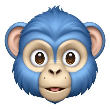 blue monkey face sticker
