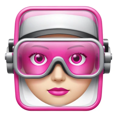square protective glasses with bright pink lenses, industrial safety eyewear sticker