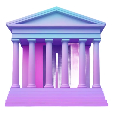 Vaporwave color themed bank emoji sticker