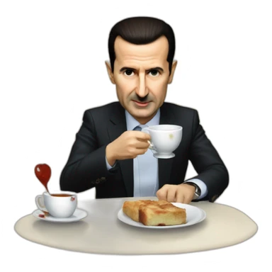 Bashar al-Assad drinks tea sticker