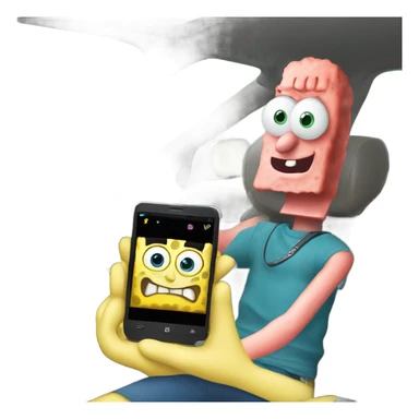 SpongeBob with a Nokia in a Honda  sticker