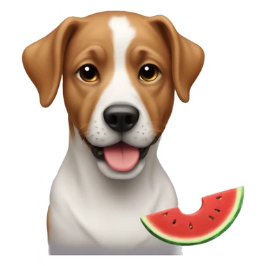 dog eating watermelon sticker