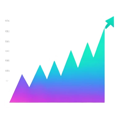 line chart growth sticker