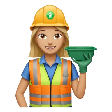 women, Waste Management, safety vest, trash picker sticker