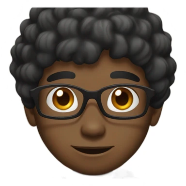 Black hair boy with glasses orange sticker