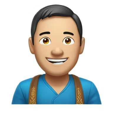 Smiling Mongolian man showing thumbs up  sticker