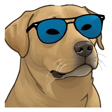 Light brown Labrador face with sunglasses on  sticker