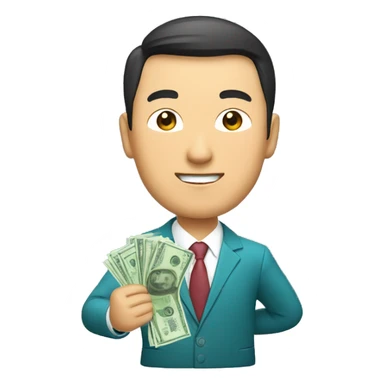 kazakh businessman with money in hands sticker
