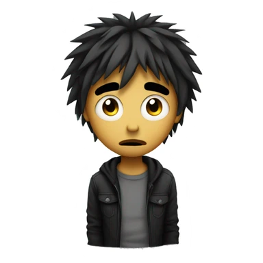 Sad emo with choppy hair  sticker