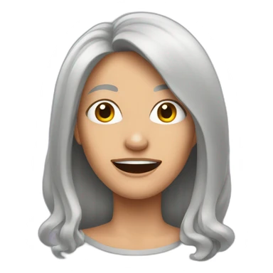 crazy woman with long grey hair and oval face sticker