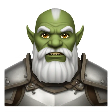 orc with heavy white armor fantasy sticker