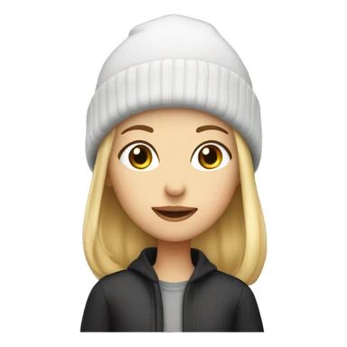 Blonde girl in beanie hat  sticker
