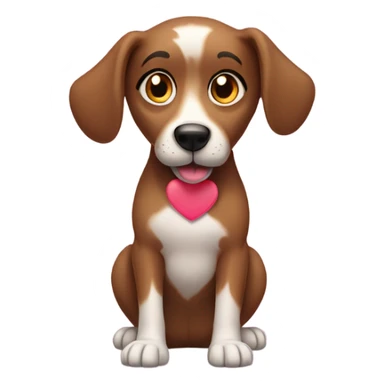 a heart eyed dog sticker