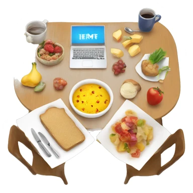 Homeoffice table with food sticker