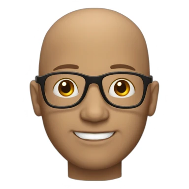 Bald white middle age man with glasses sticker
