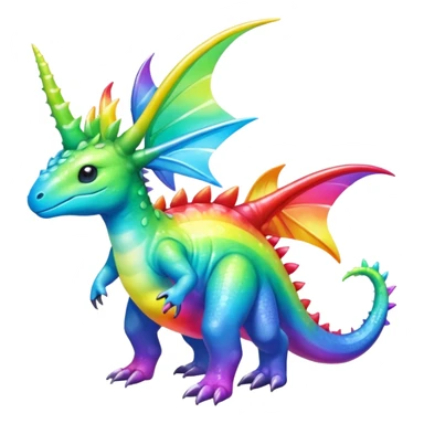 Shiny Exotic Colorful Meganium-Amaura-Aurorus-Fakémon-hybrid-creature (full body)  sticker