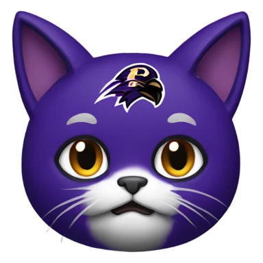 Cat wearing a ravens jersey  sticker