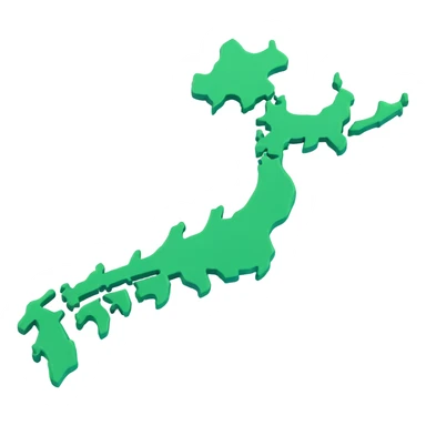 map of Japan with flag colors sticker