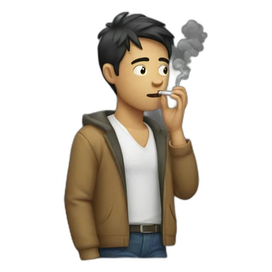 drunk young man smoking sticker