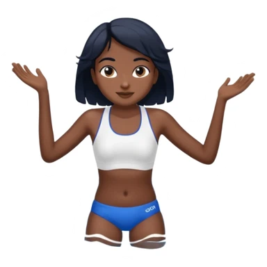 A girl swimming in Goan ocean. Girl should have black hair, clothes should be shorts and tank top or sports bra because she is indian sticker