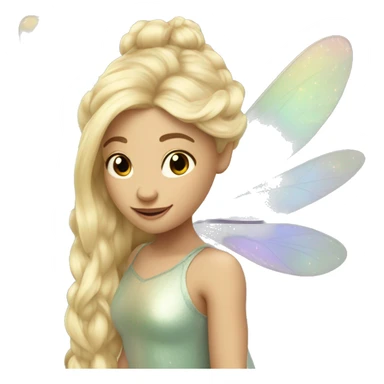 Iridescent fairy flying long hair blonde sticker