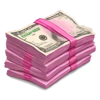 big pink stack of money sticker