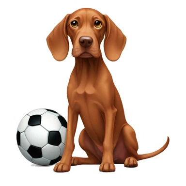 Vizsla with soccer ball  sticker