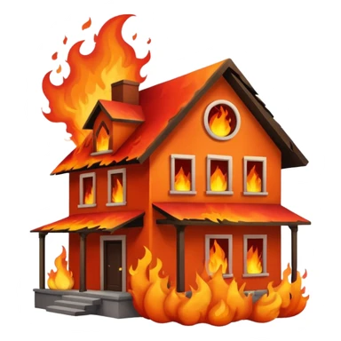 house burning down sticker
