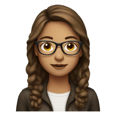Cute woman with brown hair and glasses sticker