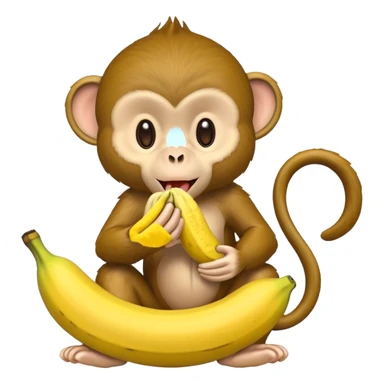 Monkey eating banana sticker