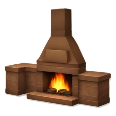 cozy brown fireplace sticker