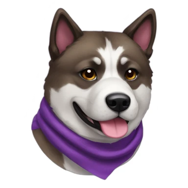 brindle akita with a purple scarf sticker