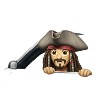 Jack sparrow dans voiture sticker