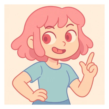 pink haired girl with red eyes, soft pastel art style, gentle and soothing colors sticker