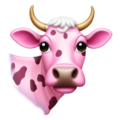 Pink spotted cow with glitter  sticker
