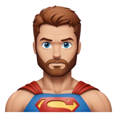 Superman Blue Eyes Scruffy Redish Brownish Beard Muscle sticker
