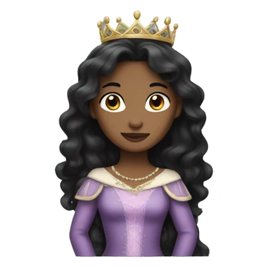Princess long Dark hair  sticker
