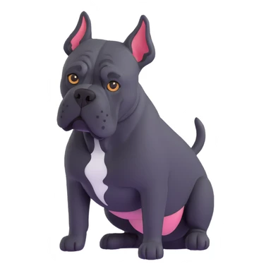 black Cane Corso dog with cropped ears and short tail sticker