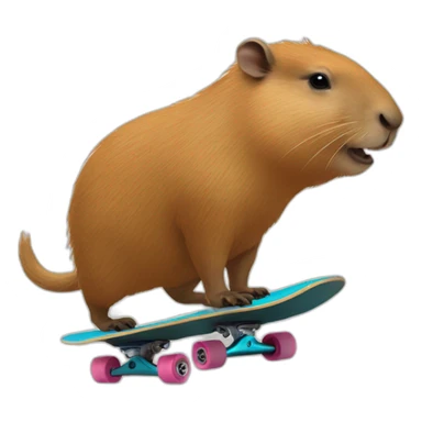 capybara on a onewheel skateboard sticker